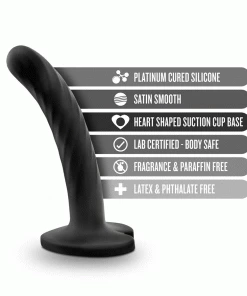 Temptasia Twist 4.5 Inch Small Black Silicone Dildo By Blush Novelties