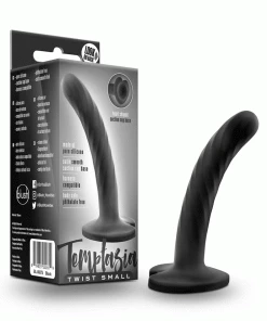 Temptasia Twist 4.5 Inch Small Black Silicone Dildo By Blush Novelties