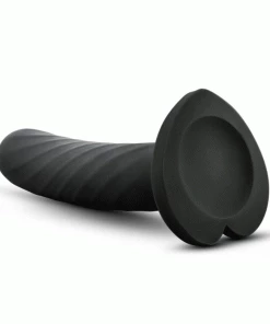 Anal Sex Toys Temptasia Twist 7 Inch Large Black Silicone Dildo By Blush Novelties