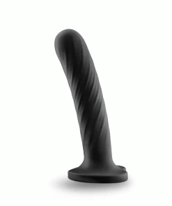 Anal Sex Toys Temptasia Twist 7 Inch Large Black Silicone Dildo By Blush Novelties