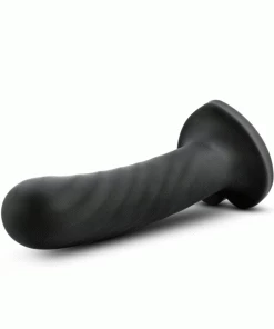 Anal Sex Toys Temptasia Twist 7 Inch Large Black Silicone Dildo By Blush Novelties