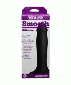 Anal Sex Toys Vac-U-Lock 6.5 Inch Black Silicone Dildo By Doc Johnson