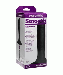 Anal Sex Toys Vac-U-Lock 6.5 Inch Black Silicone Dildo By Doc Johnson