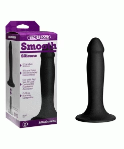 Anal Sex Toys Vac-U-Lock 6.5 Inch Black Silicone Dildo By Doc Johnson