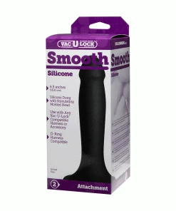 Anal Sex Toys Vac-U-Lock 6.5 Inch Black Silicone Dildo By Doc Johnson