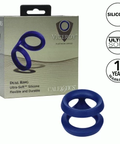 Cock Rings Viceroy Dual Ring Blue Silicone Cock Ring By Cal Exotics