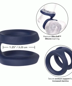 Cock Rings Viceroy Dual Ring Blue Silicone Cock Ring By Cal Exotics