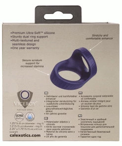 Viceroy Max Dual Ring Blue Silicone Cock And Ball Ring By Cal Exotics Cock Rings