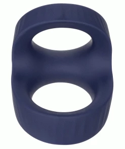 Viceroy Max Dual Ring Blue Silicone Cock And Ball Ring By Cal Exotics Cock Rings
