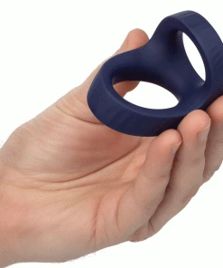 Viceroy Max Dual Ring Blue Silicone Cock And Ball Ring By Cal Exotics Cock Rings