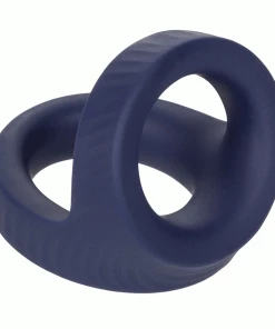 Viceroy Max Dual Ring Blue Silicone Cock And Ball Ring By Cal Exotics Cock Rings