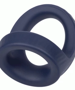 Viceroy Max Dual Ring Blue Silicone Cock And Ball Ring By Cal Exotics Cock Rings