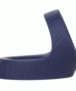 Viceroy Max Dual Ring Blue Silicone Cock And Ball Ring By Cal Exotics Cock Rings