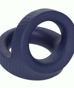 Viceroy Max Dual Ring Blue Silicone Cock And Ball Ring By Cal Exotics Cock Rings