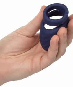 Viceroy Perineum Dual Ring Blue Silicone Cock Ring By Cal Exotics