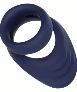 Viceroy Perineum Dual Ring Blue Silicone Cock Ring By Cal Exotics