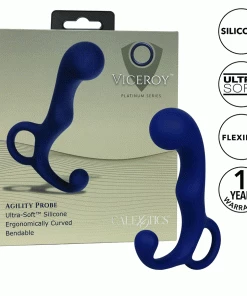 Prostate Massagers Viceroy Platinum Series Agility Blue Silicone Anal Probe By Cal Exotics