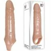 Adam & Eve Adam And Eve 7 Inch Realistic Penis Extension Sleeve With Ball Strap Sheaths & Sleeves