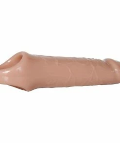Adam & Eve Adam And Eve 7 Inch Realistic Penis Extension Sleeve With Ball Strap Sheaths & Sleeves
