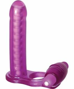Adam & Eve Adam And Eve DP Fantasy Vibrating Cock Ring Purple Cock Rings