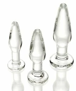 Adam & Eve Adam And Eve Glass Anal Training Kit | Set Of 3 Glass Butt Plugs For Men Anal Sex Toys