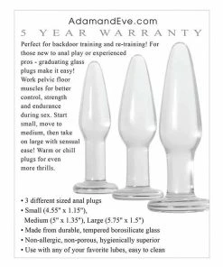 Adam & Eve Adam And Eve Glass Anal Training Kit | Set Of 3 Glass Butt Plugs For Men Anal Sex Toys 10 Adam & Eve Adam And Eve Glass Anal Training Kit | Set Of 3 Glass Butt Plugs For Men Anal Sex Toys