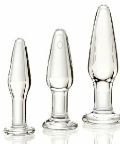 Adam & Eve Adam And Eve Glass Anal Training Kit | Set Of 3 Glass Butt Plugs For Men Anal Sex Toys