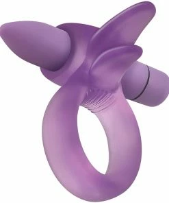 Adam & Eve Adam And Eve Purple Vibrating Clitoral Tongue Ring Cock Rings