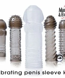 Adam & Eve Adam And Eve Vibrating Penis Girth & Length Sleeve Kit Sheaths & Sleeves
