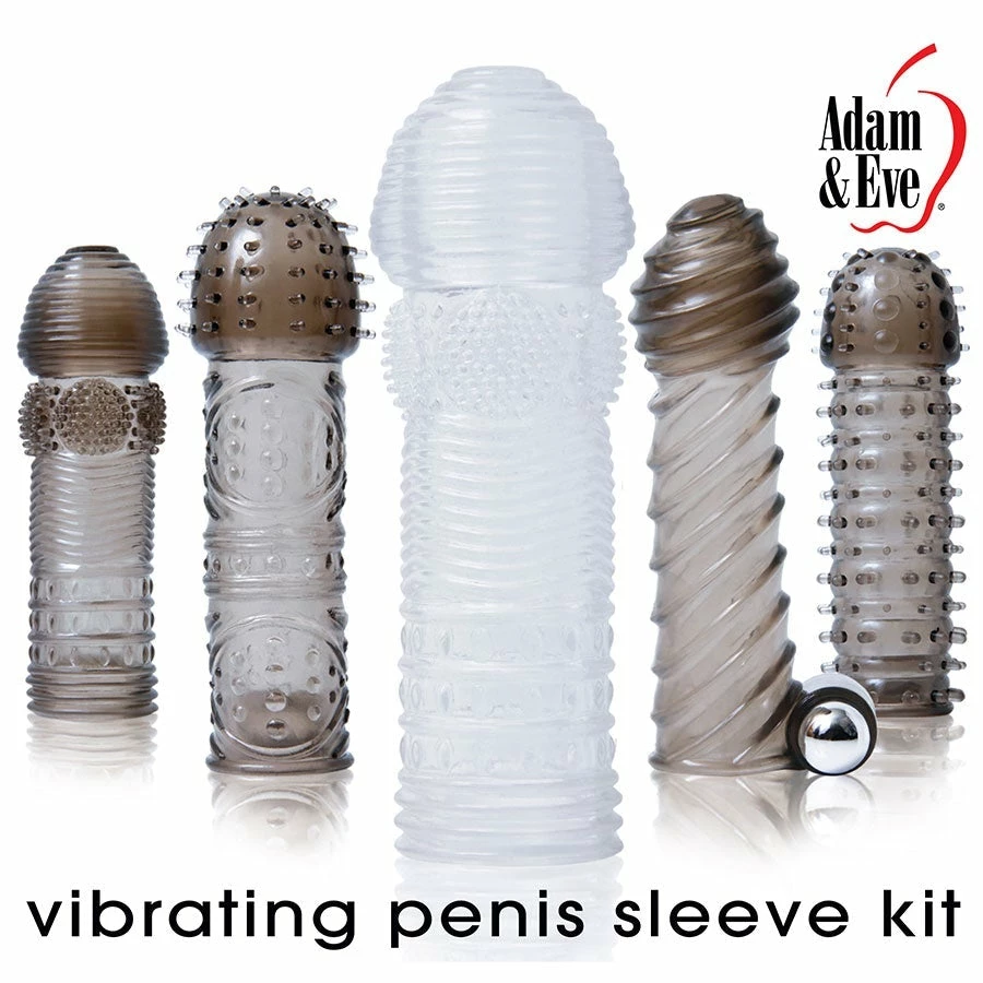 Adam & Eve Adam And Eve Vibrating Penis Girth & Length Sleeve Kit Sheaths & Sleeves 4 Adam & Eve Adam And Eve Vibrating Penis Girth & Length Sleeve Kit Sheaths & Sleeves