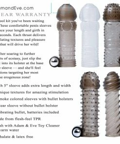 Adam & Eve Adam And Eve Vibrating Penis Girth & Length Sleeve Kit Sheaths & Sleeves 12 Adam & Eve Adam And Eve Vibrating Penis Girth & Length Sleeve Kit Sheaths & Sleeves