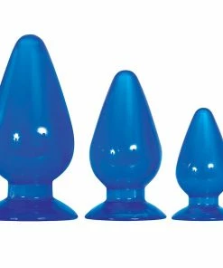Adam & Eve Big Blue Jelly Backdoor Anal Plugs Playset Anal Sex Toys