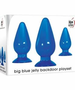 Adam & Eve Big Blue Jelly Backdoor Anal Plugs Playset Anal Sex Toys