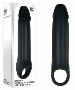 Adam's Black Fantasy Extension With Ball Strap By Adam & Eve