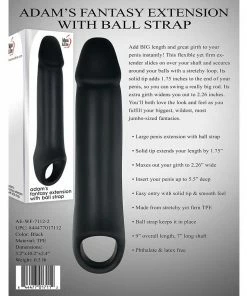 Adam's Black Fantasy Extension With Ball Strap By Adam & Eve
