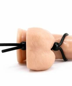 Lynk Pleasure Products Adjustable Silicone Cock Ring Rope Style Penis Enhancing Lasso Black