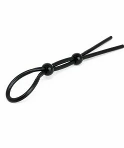 Lynk Pleasure Products Adjustable Silicone Cock Ring Rope Style Penis Enhancing Lasso Black