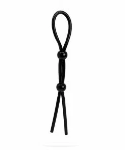 Lynk Pleasure Products Adjustable Silicone Cock Ring Rope Style Penis Enhancing Lasso Black