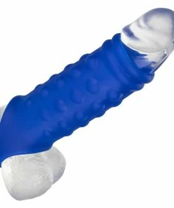 Cal Exotics Admiral Liquid Silicone Blue Beaded Cock Sheath Girth Enhancer Sheaths & Sleeves