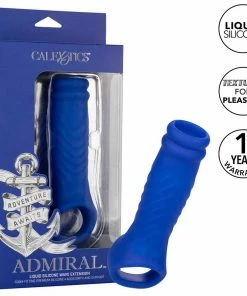 Cal Exotics Sheaths & Sleeves Admiral Liquid Silicone Blue Wave Cock Sheath Girth Enhancer