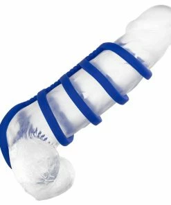 Cal Exotics Admiral Xtreme Blue Liquid Silicone Cock Cage Ring Combo Cock Rings