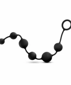 Anal Sex Toys Advanced Black Silicone Anal Beads By Blush Novelties | 16 Inch Performance Anal Chain