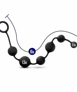 Anal Sex Toys Advanced Black Silicone Anal Beads By Blush Novelties | 16 Inch Performance Anal Chain