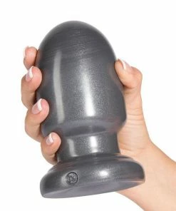 Doc Johnson American Bombshell Shell Shocked Huge Round Butt Plug Gun Metal Grey