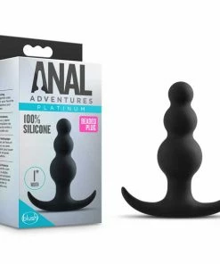 Anal Adventures Platinum Beaded Butt Plug Black By Blush Novelties