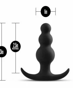 Anal Adventures Platinum Beaded Butt Plug Black By Blush Novelties