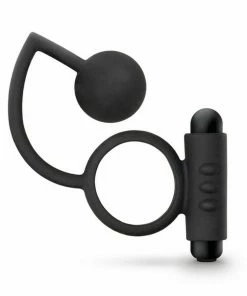 Cock Rings Anal Adventures Platinum Silicone Anal Ball With Vibrating Cock Ring By Blush Novelties