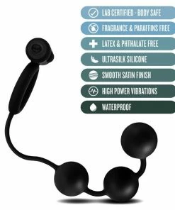 Anal Adventures Platinum Silicone Anal Beads With Vibrating Cock Ring By Blush Novelties Cock Rings