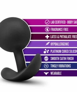 Anal Adventures Platinum Silicone Vibra Plug Black By Blush Novelties