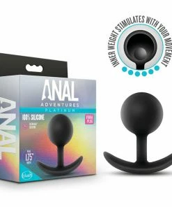 Anal Adventures Platinum Silicone Vibra Plug Black By Blush Novelties
